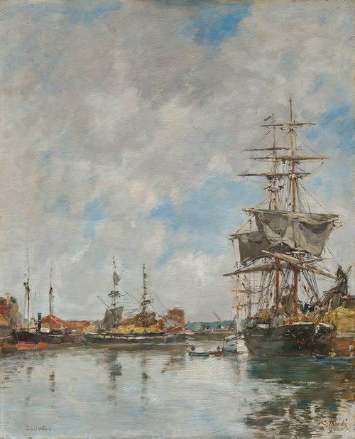 The Dock of Deauville, 1891, Eugène Louis Boudin