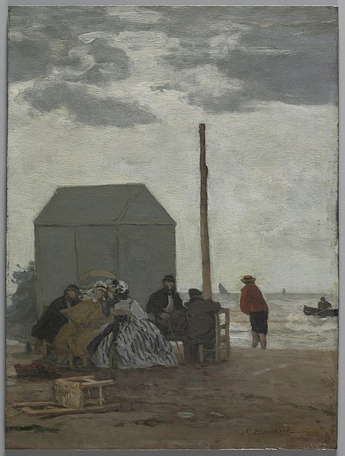 The Beach at Deauville, 1864, Eugène Louis Boudin