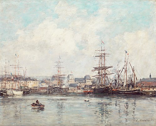 Casimir Delavigne Basin at Le Havre, 1874, Eugène Louis Boudin