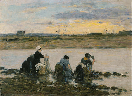 Washerwomen by the River, 1880, Eugène Boudin