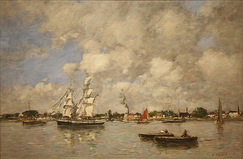 Bordeaux, Boats on the Garonne, 1876, Eugène Boudin