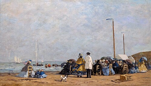 Crinolines sur la plage, 1863, Eugène Boudin