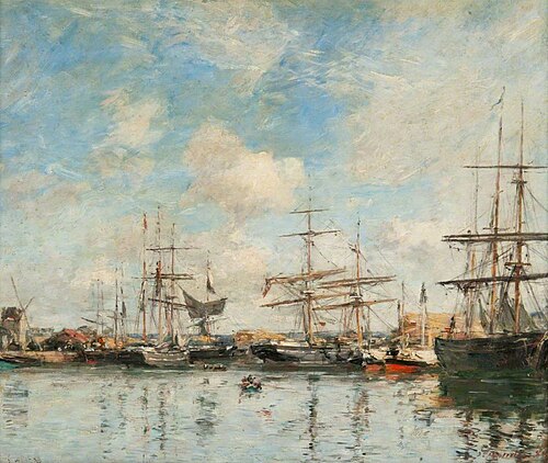 Le Bassin du Port de Gravelines, 1888, Eugène Boudin