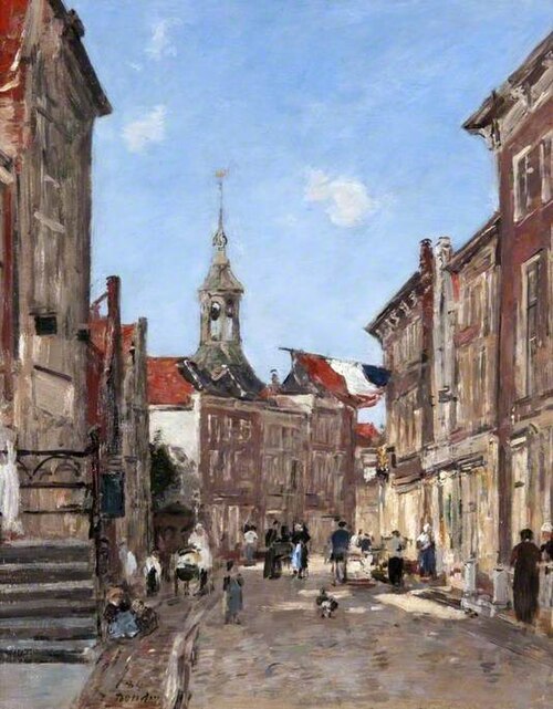 A Street in Dordrecht, 1884, Eugène Boudin