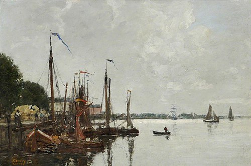 The Quay at Antwerp, Belgium, 1867, Eugène Louis Boudin