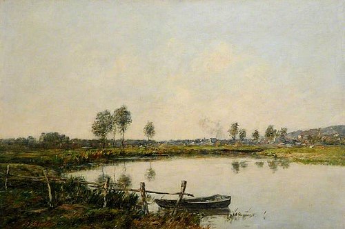 The Water Meadows at Deauville, France, , Eugène Louis Boudin