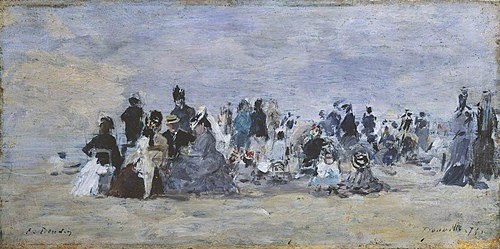 Beach at Trouville, 1875, Eugène Louis Boudin