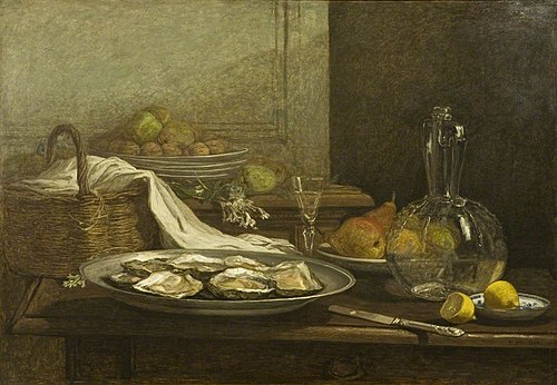 Still Life with Oysters, 1850, Eugène Louis Boudin