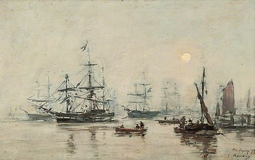 Mist, Bordeaux, 1875, Eugène Boudin