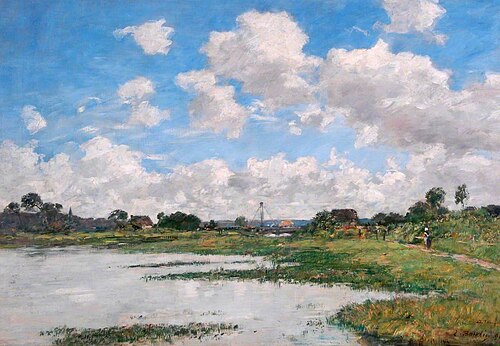 Landscape, River Touques, Normandy, 1891, Eugène Boudin