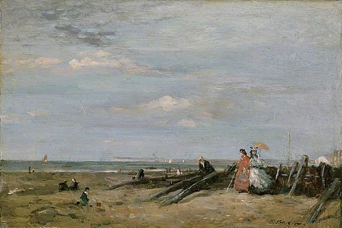 A Beach Scene at Trouville, 1865, Eugène Louis Boudin