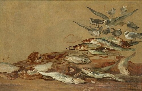 Seagulls and Fishes, 1873, Eugène Louis Boudin