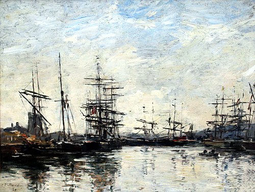 Le port de Deauville, 1860, Eugène Boudin