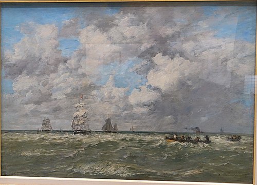 Marines, les lamaneurs, 1923, Eugène Boudin