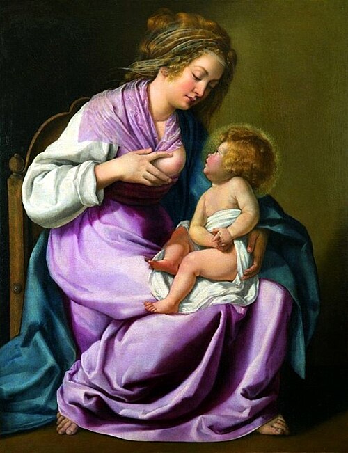La Vierge allaitant l'Enfant, 1617, Artemisia Gentileschi