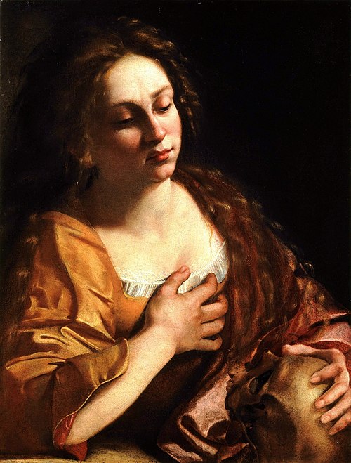 Mary Magdalene holding a Skull, 1631, Artemisia Gentileschi