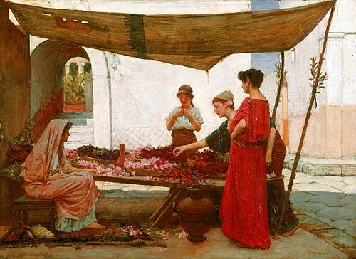 A Grecian Flower Market, 1880, John William Waterhouse
