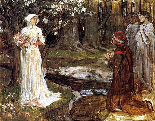 Esquisse Dante et Mathilde, 1914, John William Waterhouse
