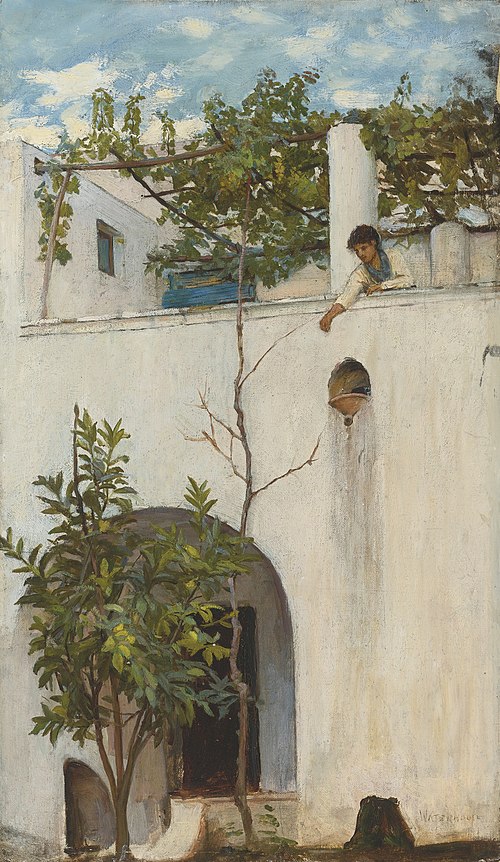 Dame sur un balcon, Capri, 1889, John William Waterhouse