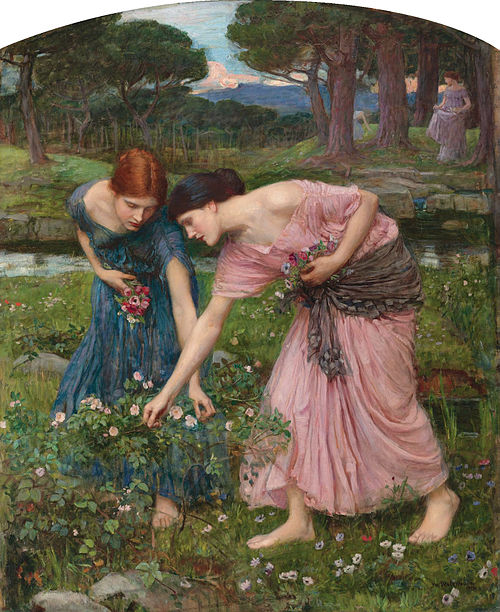 Gather Ye Rosebuds While Ye May, 1909, John William Waterhouse