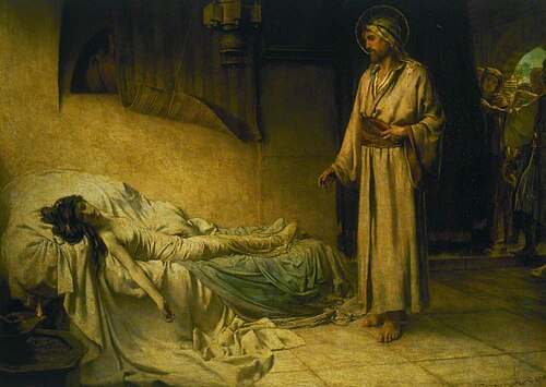 The Raising of Jairus' Daughter, 1885, George Percy Jacomb-Hood