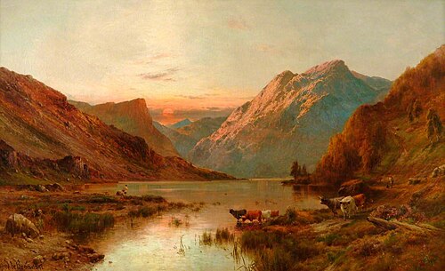 Golden Sunset, Loch Lubnaig, , Alfred de Breanski