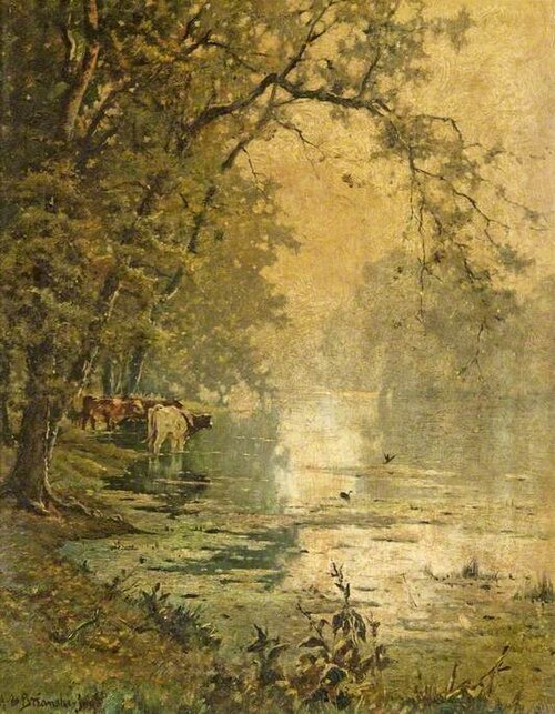Cows in a Stream, , Alfred de Breanski
