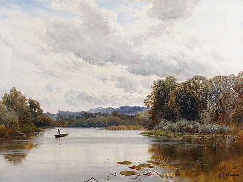 Penton Hook on the Thames, , Alfred de Breanski