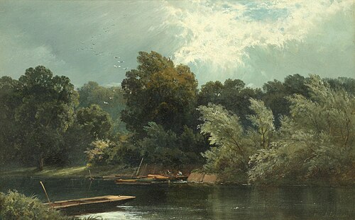 The silvery Thames at Ditton, , Alfred de Breanski