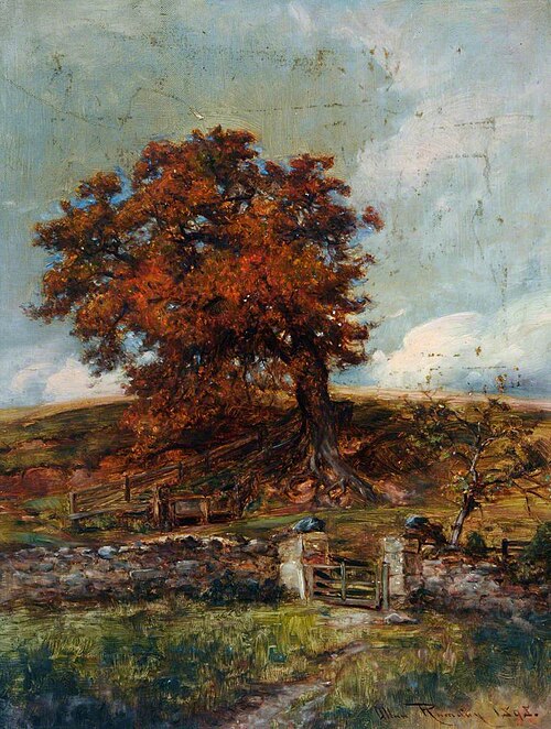 The Old Green Tree and the Gateway at Edzell Castle, 1898, Allan Ramsay
