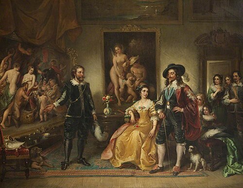 Rubens Presenting His Picture 'Peace and War' to Charles I, 1864, Ambrosini Jérôme