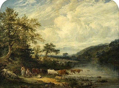 Landscape with Cattle and Figures, 1862, Benjamin Shipham