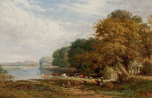 Distant View of Nottingham from the Trent at Clifton Grove, , Benjamin Shipham