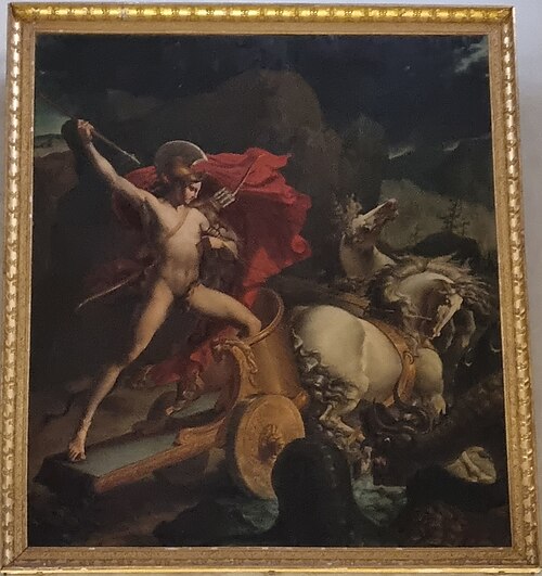 Combat d'Hippolyte contre le monstre, 1850, Jacques-Charles Bordier du Bignon