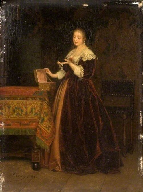 A Lady with a Pearl Necklace, 1861, Charles François Pécrus