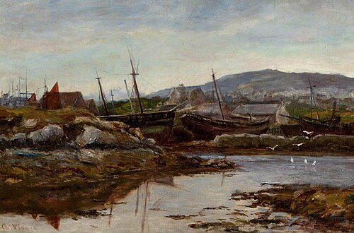 Low Tide at the Hulks, Lerwick, 1879, Charles McEwen