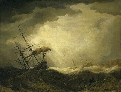 Ships Driving onto a Rocky Shore in a Heavy Sea, 1750, Cornelis van de Velde