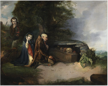 Figures by a Coffin - a Scene from 'The Collegians', 1840, Daniel MacDonald