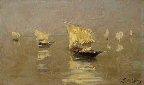 Boats in the Lagoon at Venice, 1901, Edmond-Jean de Pury