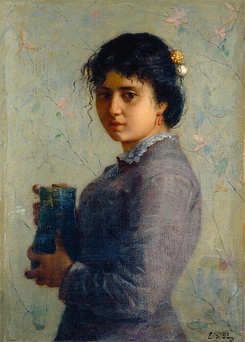 Junge Italienerin mit Vase, 1880, Edmond-Jean de Pury