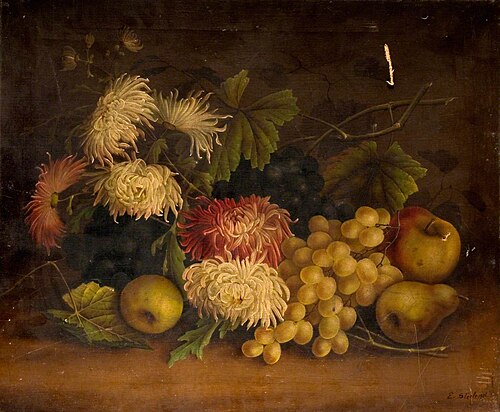 Still Life of Flowers and Fruit, 1901, Edwin Steele