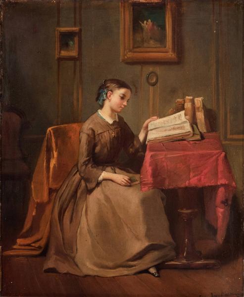 Girl Reading, 1863, François-Louis Lanfant