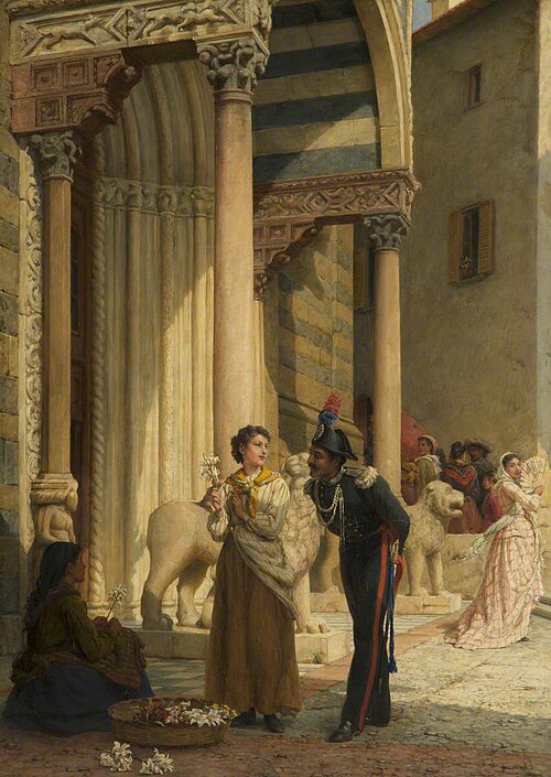 Jealousy in the Courtyard, 1890, Frank William Warwick Topham