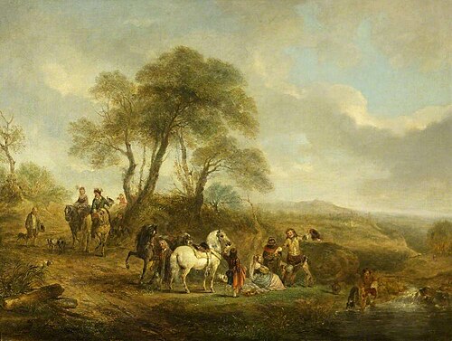 A Hunting Party Resting, 1867, George Henry Andrews