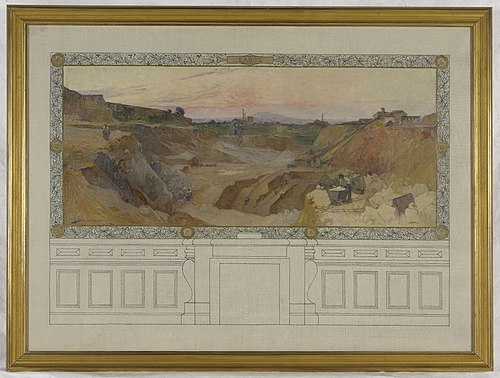 Esquisse pour la salle des fêtes de la mairie de Vanves : Labor, 1902, Henri Gaston Darien