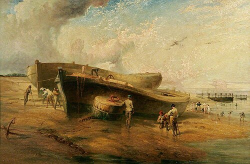 Ballast Boats at King's Lynn, Norfolk, 1865, Henry Baines