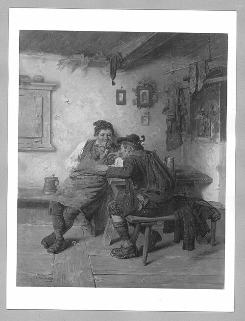 Zwei Bauern in der Stube, 1888, Hugo Kotschenreiter