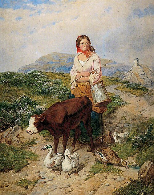 Country Maid Driving Calf and Ducks, , Isaac Henzell