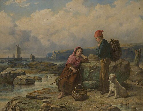 Fisher Folk on the Rocks, 1862, Isaac Henzell