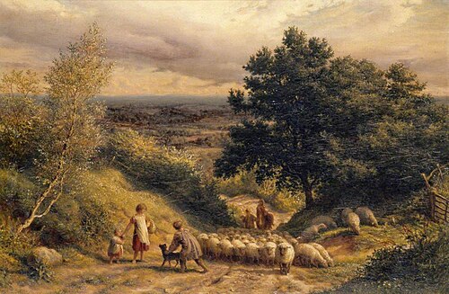 Driving Sheep: A View from Reigate, Surrey, 1863, James Thomas Linnell